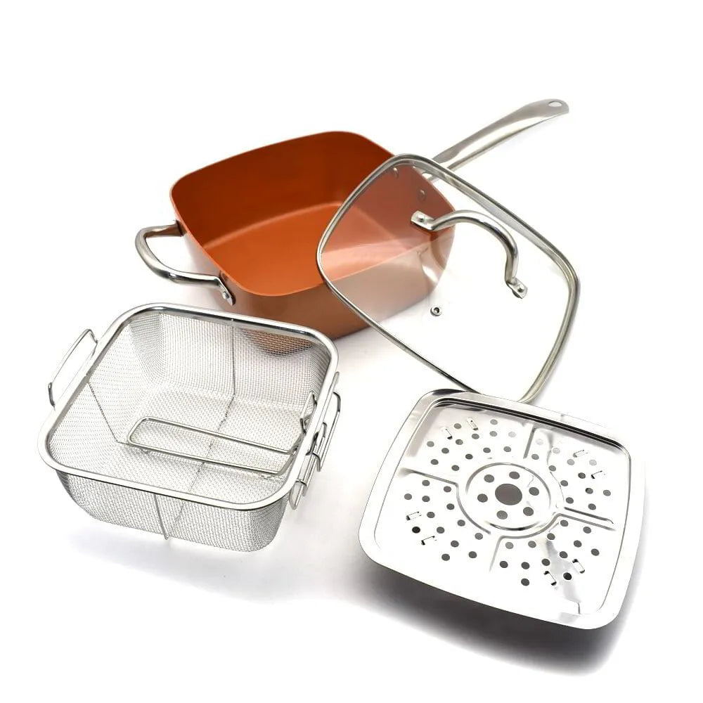 Copper Chef Квадратен Тиган с незалепващо покритие 5-в-1