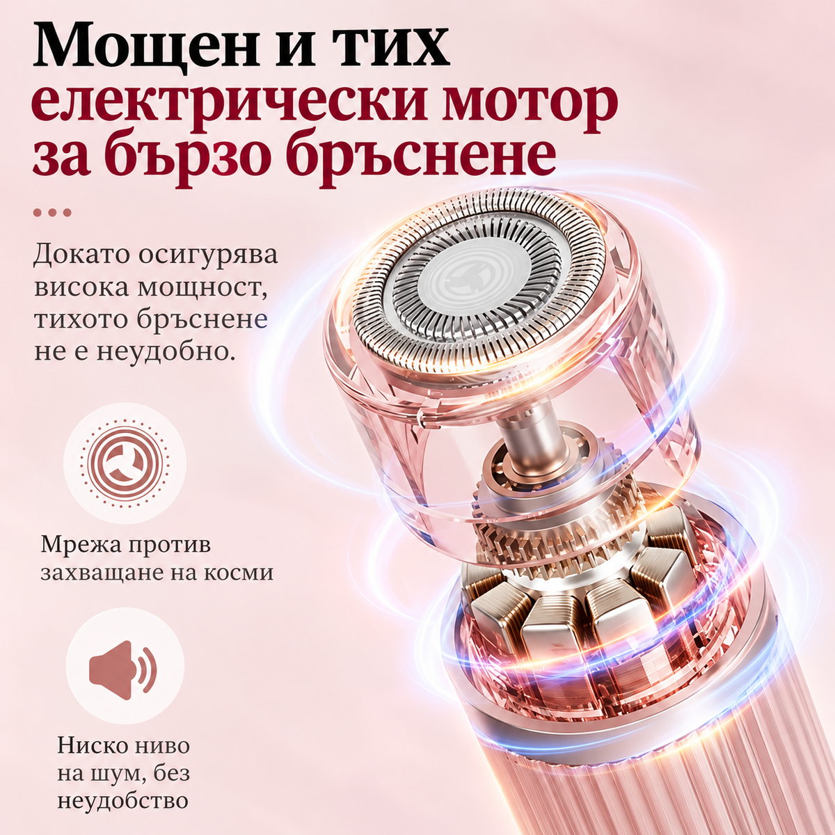 2-в-1 Дамска Електрическа Самобръсначка и Тример за Лице и Тяло