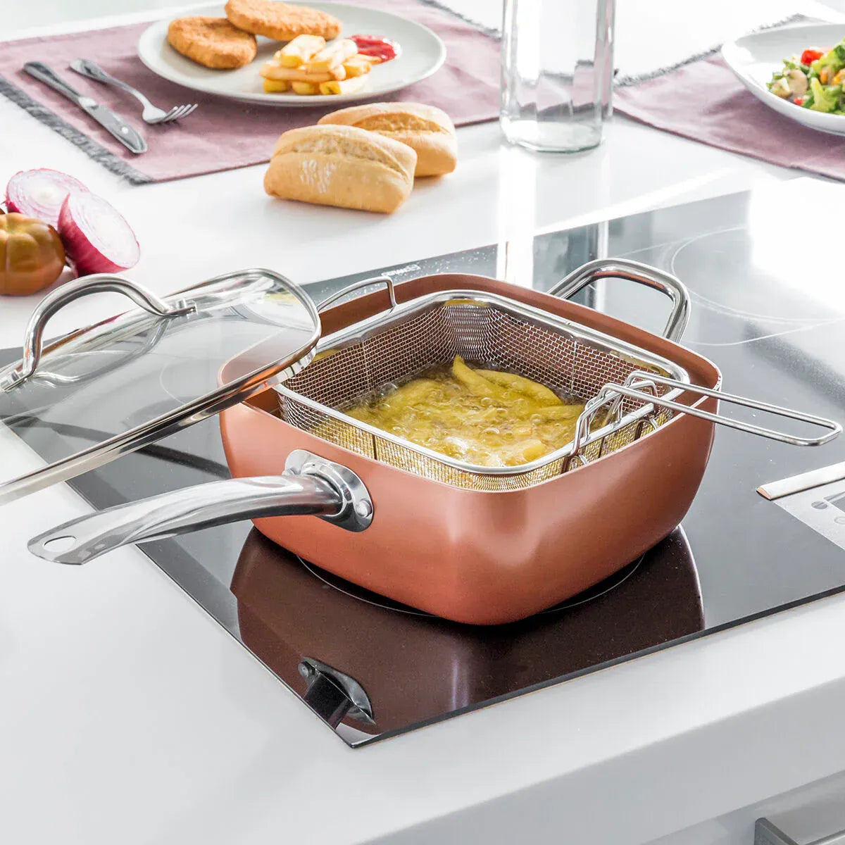Copper Chef Квадратен Тиган с незалепващо покритие 5-в-1