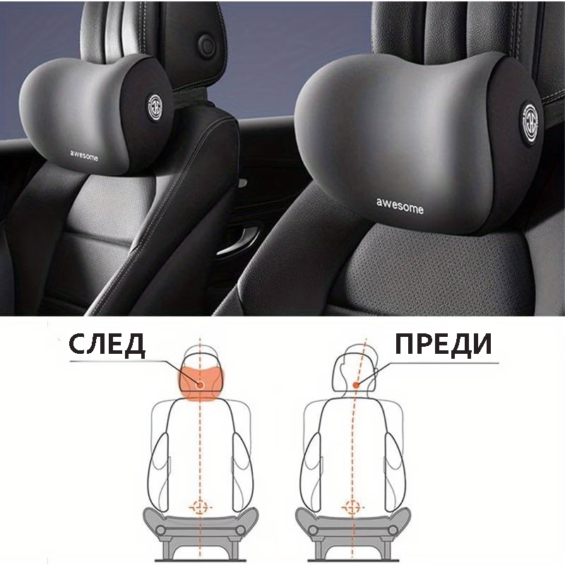 Комплект възглавница за врат + лумбална опора от мемори пяна