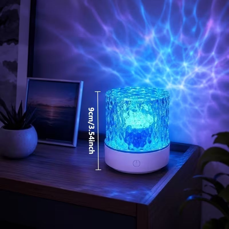 LED Нощна Лампа с 16 Цвята и Ефект Водни Вълни