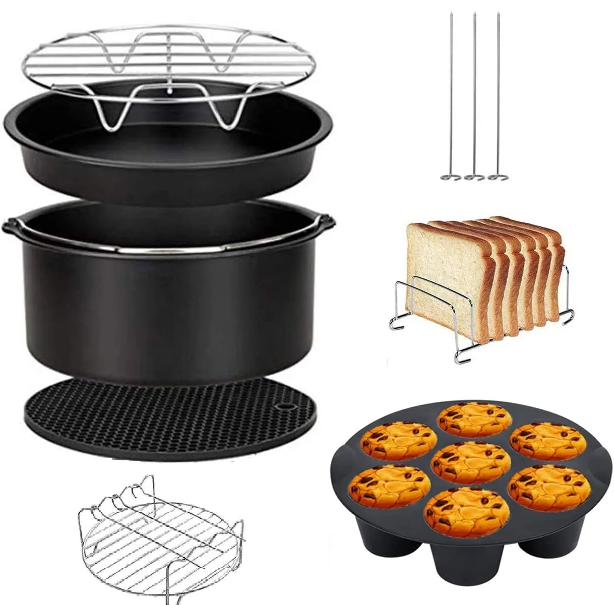 Комплект аксесоари за Air Fryer - 8 части