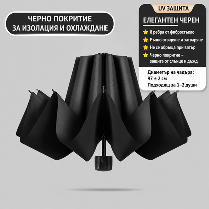 Автоматичен сгъваем чадър с UV защита – ветроустойчив