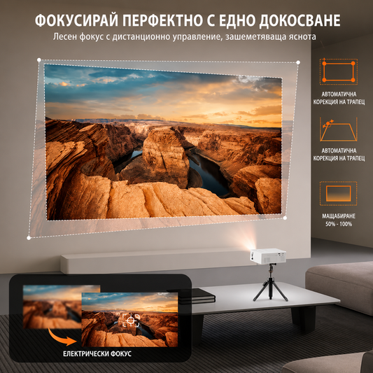Преносим Мини Проектор HD 720p/1080p с USB и дистанционно управление