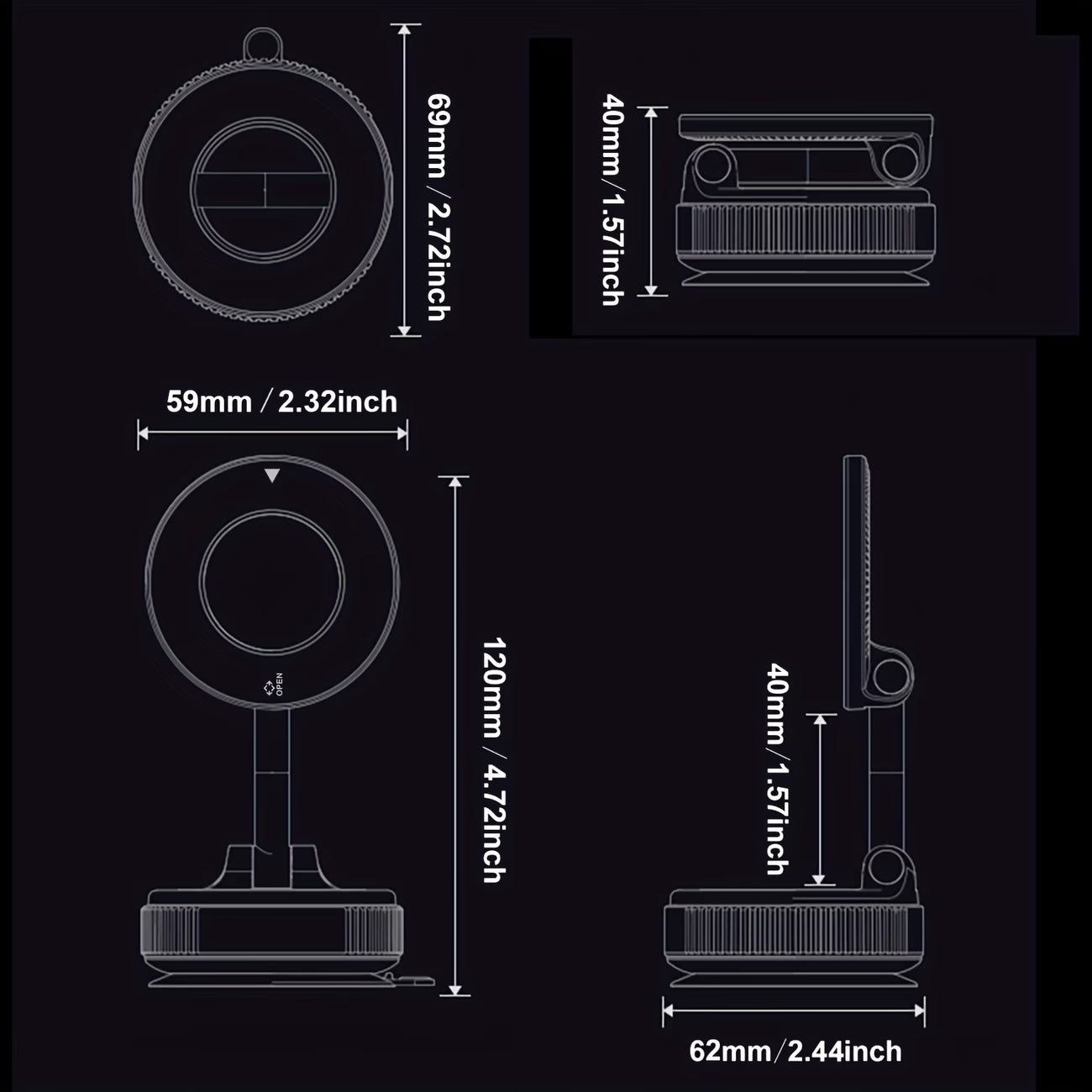 Магнитен държач за телефон с въртене на 360° + магнитна стойка