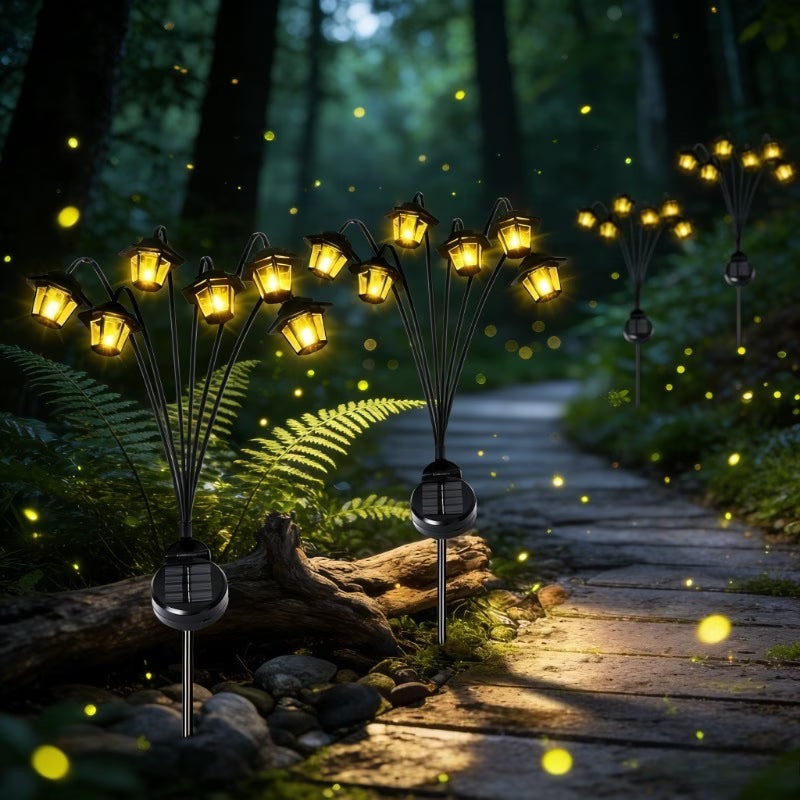 Соларни LED градински фенери със 6 светлини