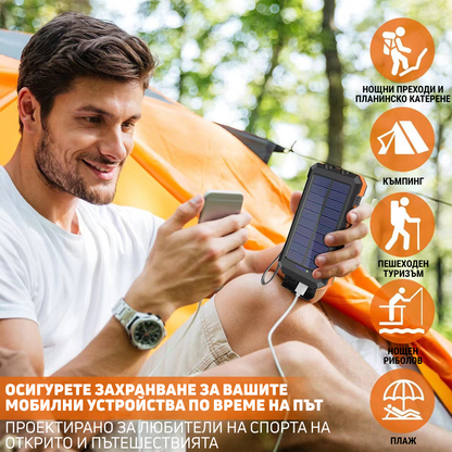 Соларна външна батерия 30000mAh