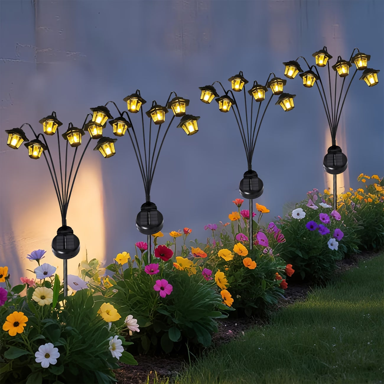 Соларни LED градински фенери със 6 светлини