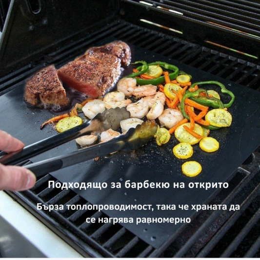 Незалепващи Тефлонови Подложки за Барбекю - 5 БРОЯ